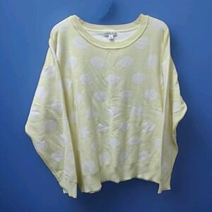 Ophelia Roe Yellow Polka Dot‎ Sweater Size Large